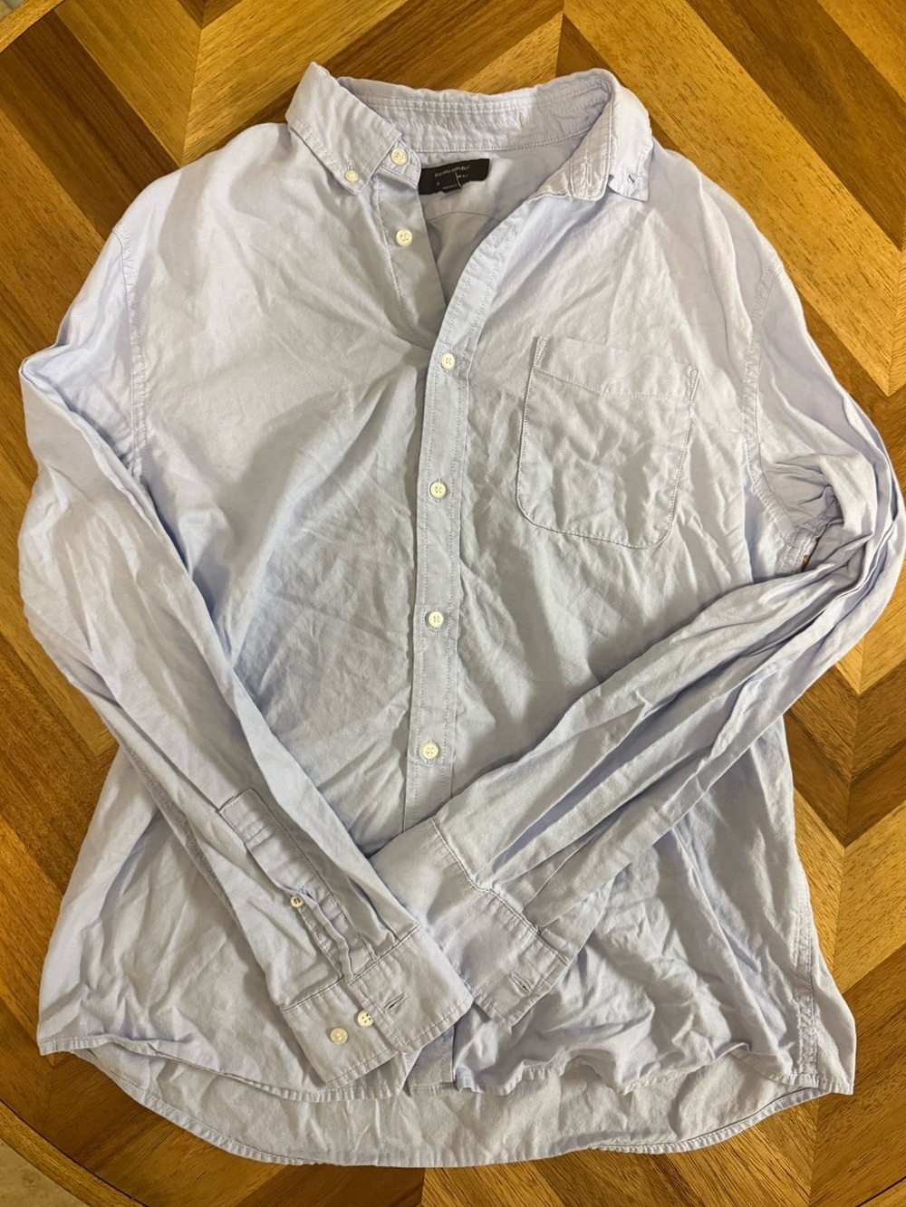 Banana Republic Pale Blue Button-Down Shirt: Oxford Slim Fit